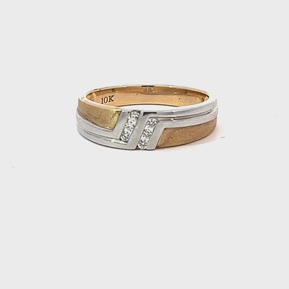 0.10 CT 10K Yellow Gold Men’s Diamond Band