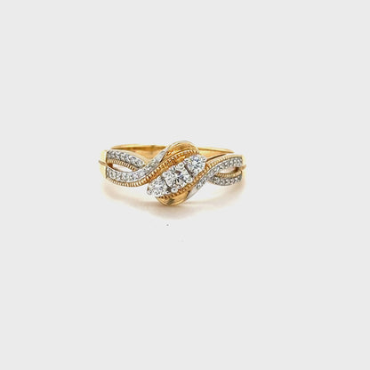 14K Yellow Gold Diamond Engagement Ring with 0.33 Total Diamond Weight