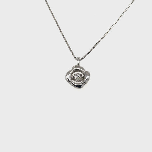 10K White Gold 0.02TDW Diamond Pendant