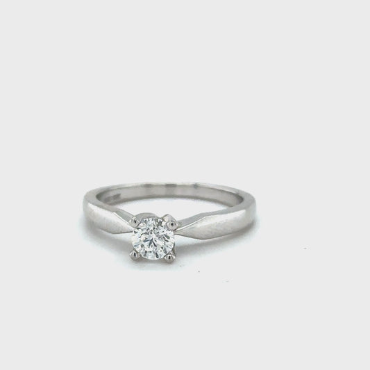 0.40CT Canadian Diamond Solitaire Ring with Four-Prong Setting in 10K White Gold