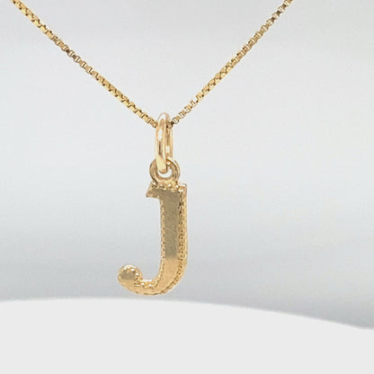 10 Karat Yellow Gold Initial Letter J Pendant