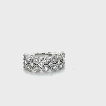 Stunning 14K White Gold Fancy Band with 1.13TDW of Diamonds