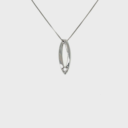 10K White Gold 0.03TDW Diamond Pendant 20065