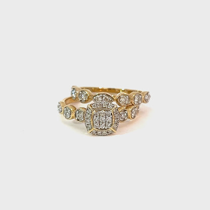 0.50TDW 10K Yellow Gold Diamond Wedding Set