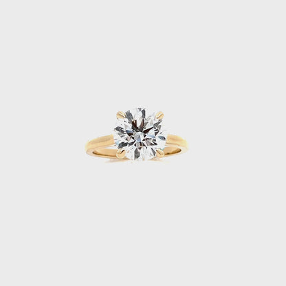 3.09 CT Lab-Grown Diamond Solitaire Engagement Ring in 14K Yellow Gold