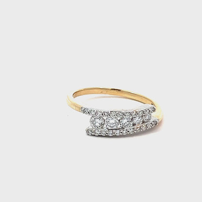 10K Yellow & White Gold 0.50TDW Lab Diamond Multi Ring