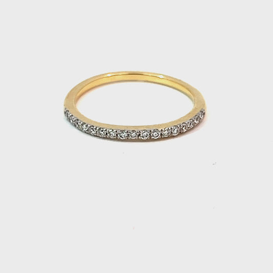14K Yellow Gold 0.15TDW Lab Grown Half Eternity Diamond Band