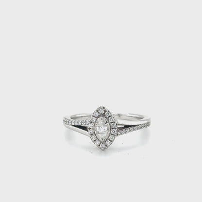 0.30TDW Marquise Diamond Engagement Ring in 10K White Gold