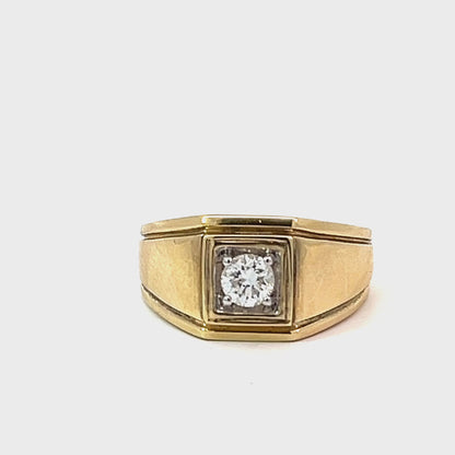 0.50CT 10K Yellow Gold Men’s Diamond Ring