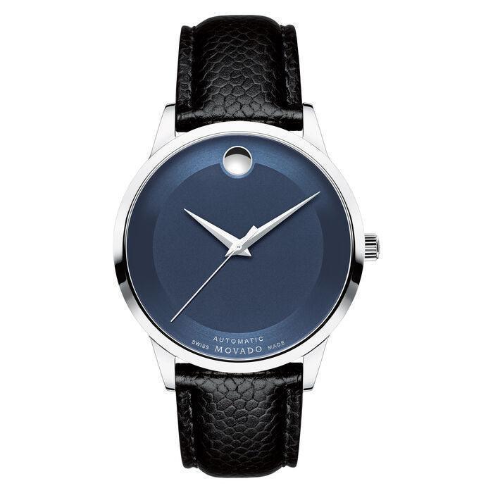 Movado Modern Classic Black Leather Automatic Men's Watch 0607123