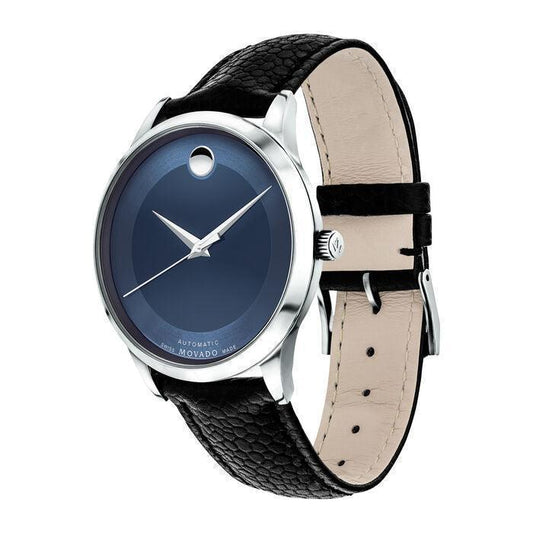 Movado Modern Classic Black Leather Automatic Men's Watch 0607123