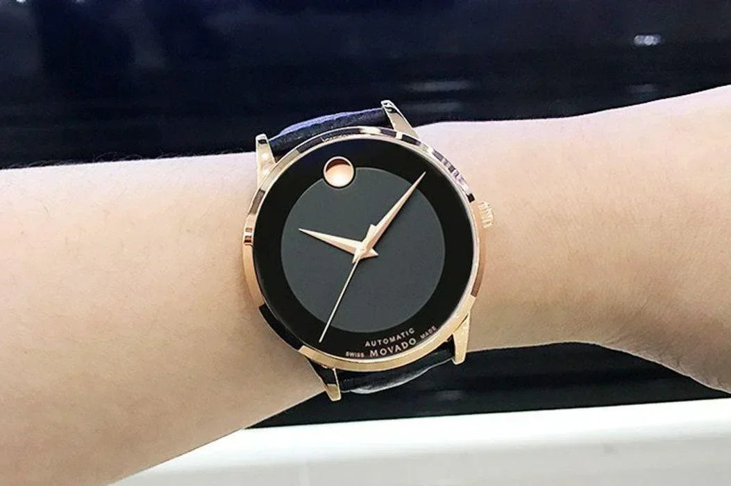 Movado Modern Classic Black Leather Automatic Men's Watch 0607124