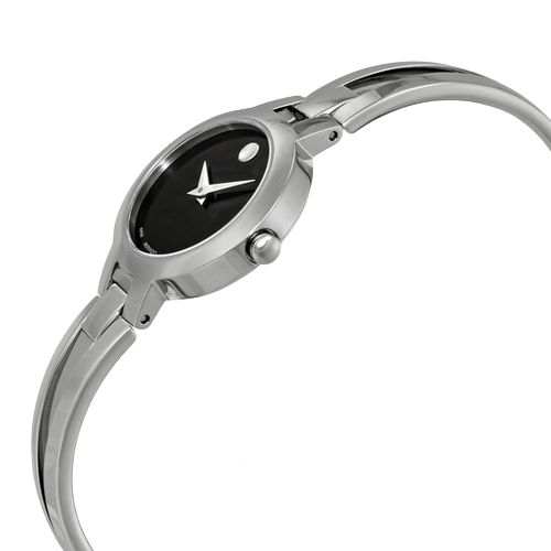 Movado Amorosa Black Dial Stainless Steel Women&#39;s Watch 0607153