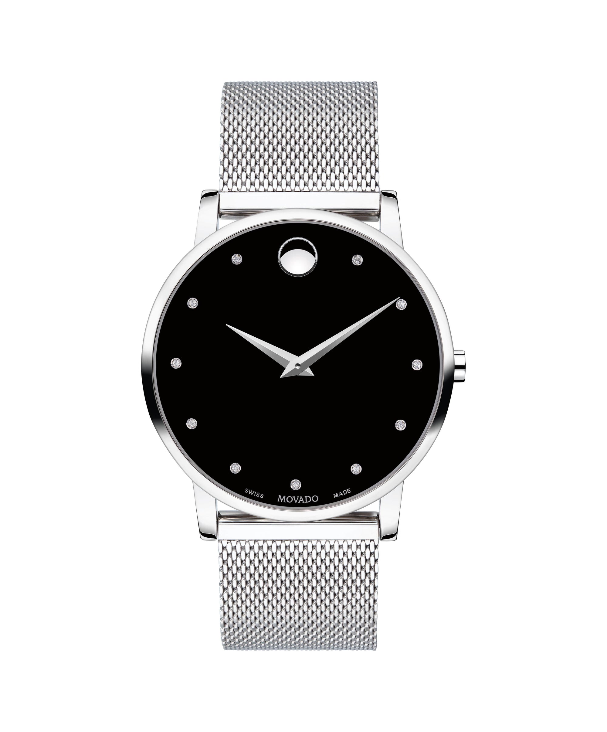 Black movado diamond watch outlet