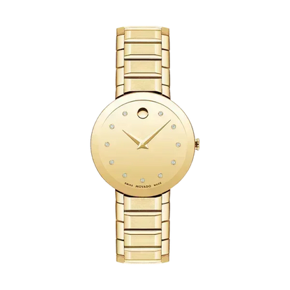 Movado Quartz Diamond Gold Dial Women's Watch 0607550