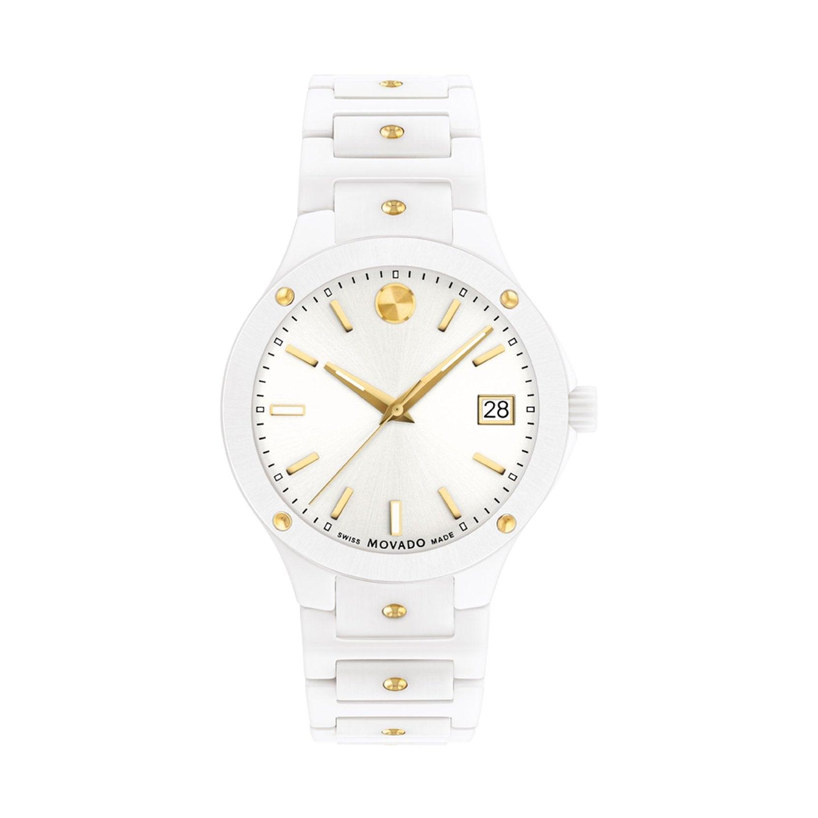 Movado women's 2025 white watch