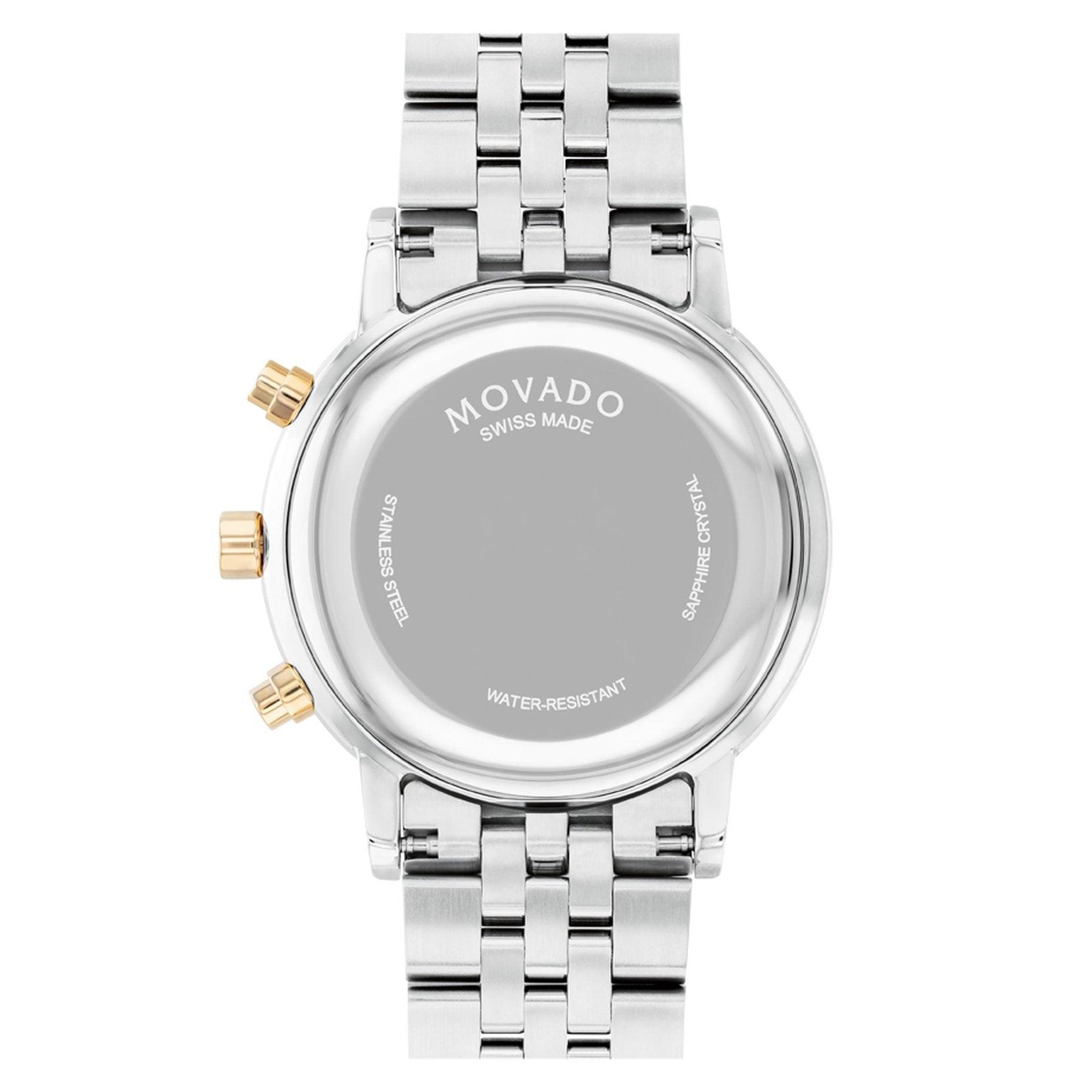 Movado stainless steel online water resistant sapphire crystal