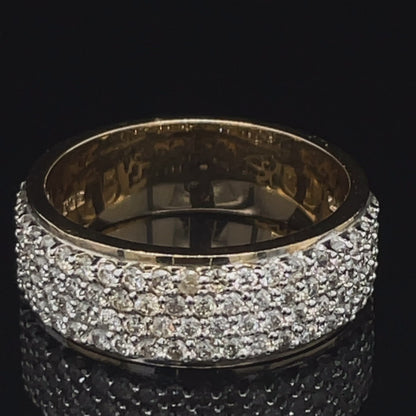 10K Yellow Gold 1.00TDW Diamond French Pave Anniversary Band