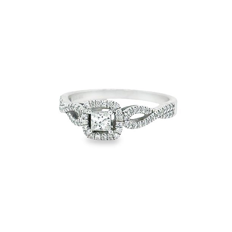 0.31TDW Canadian Diamond Engagement Ring in 10K White Gold