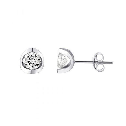 Canadian Diamond 0.70ct Solitaire Earrings in Tension Set in 14K White Gold