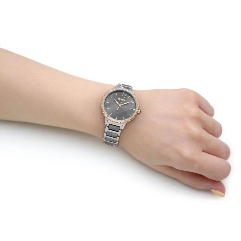 Hugo Boss 1502569 Signature 2 Tone Bracelet Quartz Women&#39;s Watch 