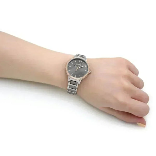 Hugo Boss 1502569 Signature 2 Tone Bracelet Quartz Women's Watch ...