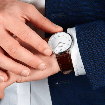 Hugo Boss Essential Brown Leather Quartz Men's Watch 1513646