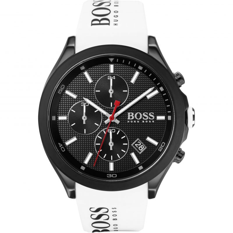 Hugo Boss 1513718 Velocity Black Dial Silicone Quartz Men&#39;s Watch