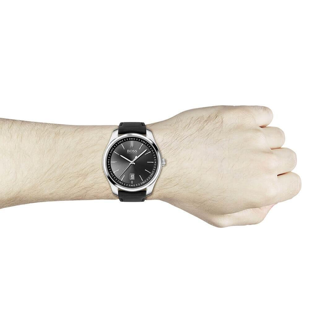 Hugo Boss 1513729 Circuit Black Leather Quartz Men's Watch