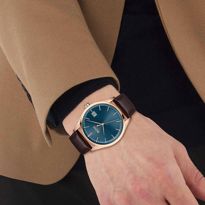 Hugo Boss 1513832 Commissioner Brown Leather Quartz Men's Watch