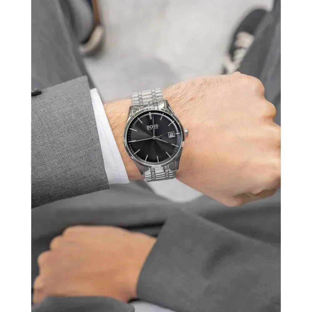 Hugo 1513833 Boss Commissioner Silver Steel Quartz Men's Watch