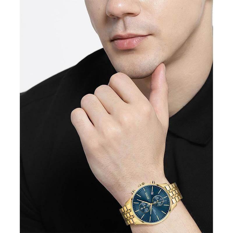 Hugo Boss 1513841 Associate Gold Steel Quartz Men's Chrono Watch