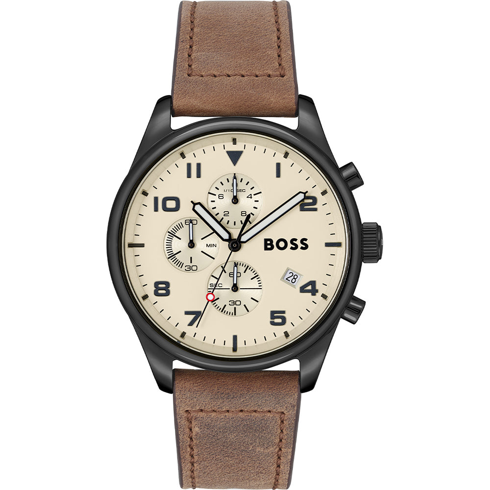 Hugo Boss Jewellery Brown Leather Men's bracelet 1580497M