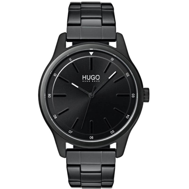 Hugo Boss 1530040 Dare Black Dial Ionic Plated Black Steel Quartz Men&#39;s Watch