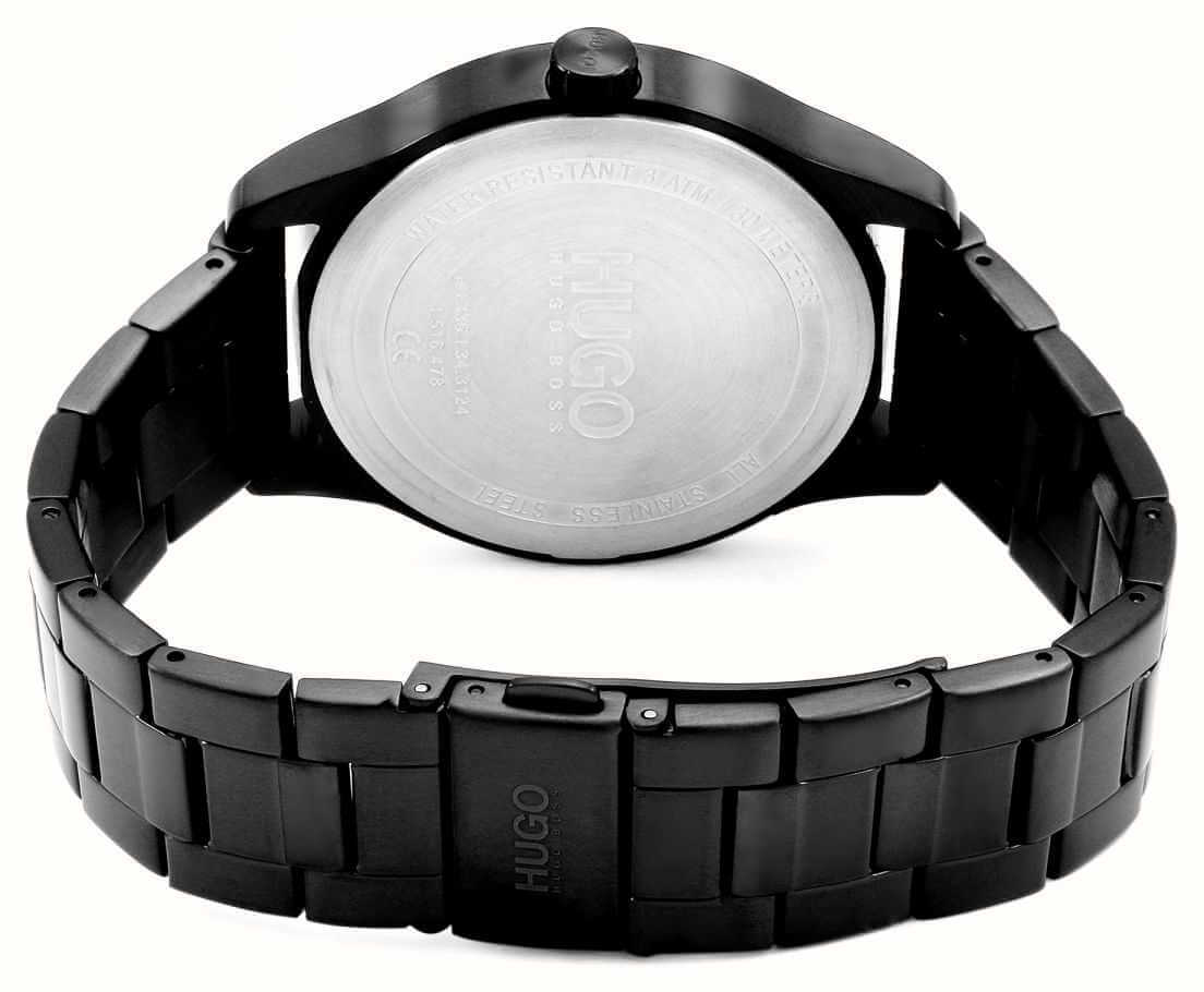 Hugo Boss 1530040 Dare Black Dial Ionic Plated Black Steel Quartz Men&#39;s Watch