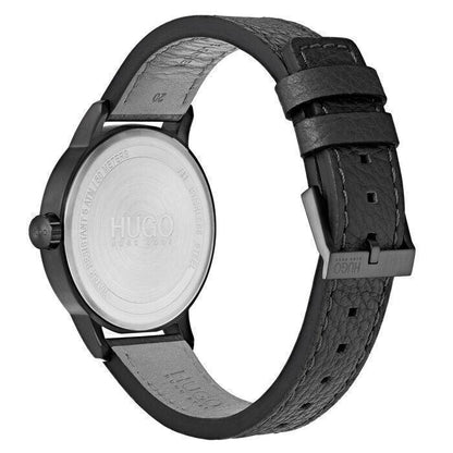 Hugo Boss Stand Grey Leather Quartz Mens Watch 1530074 