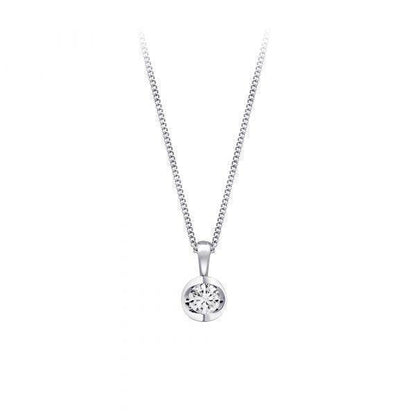 Canadian Diamond 0.30ct Solitaire Pendant in Tension Set in 14K White Gold