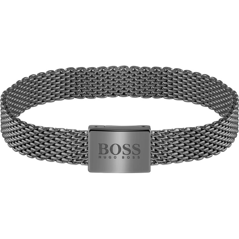 Hugo Boss Jewellery Mesh Essentials Grey PVD Steel Men&#39;s Bracelet