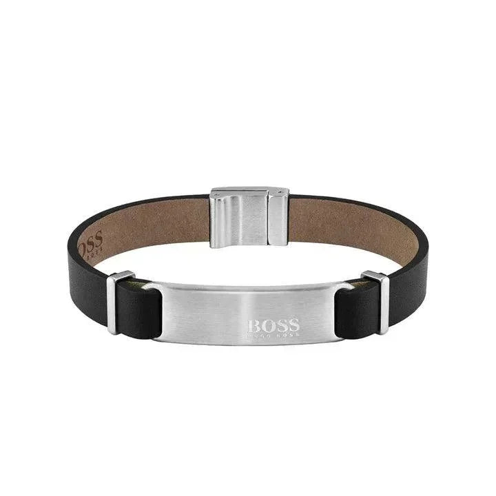 Hugo Boss Jewellery Brown Leather Men's bracelet 1580497M