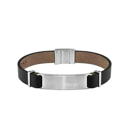 Hugo Boss Jewellery Brown Leather Men's bracelet 1580497M