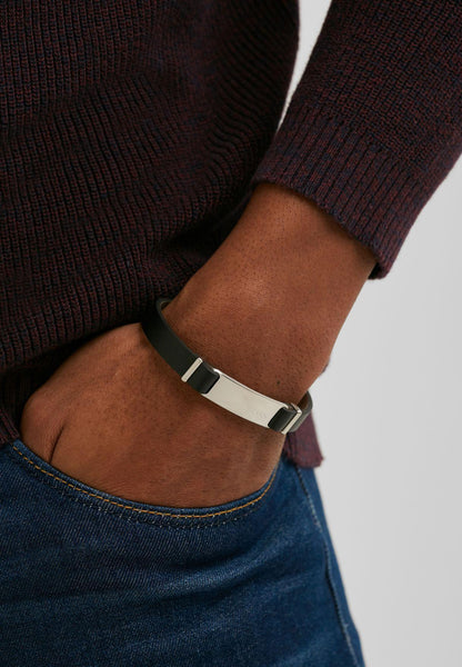 Hugo Boss Jewellery Men's Black Leather Urbanite Bracelet 1580044M