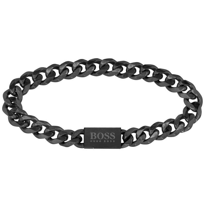 Hugo Boss Jewellery Black IP Chain Link Men&#39;s Bracelet