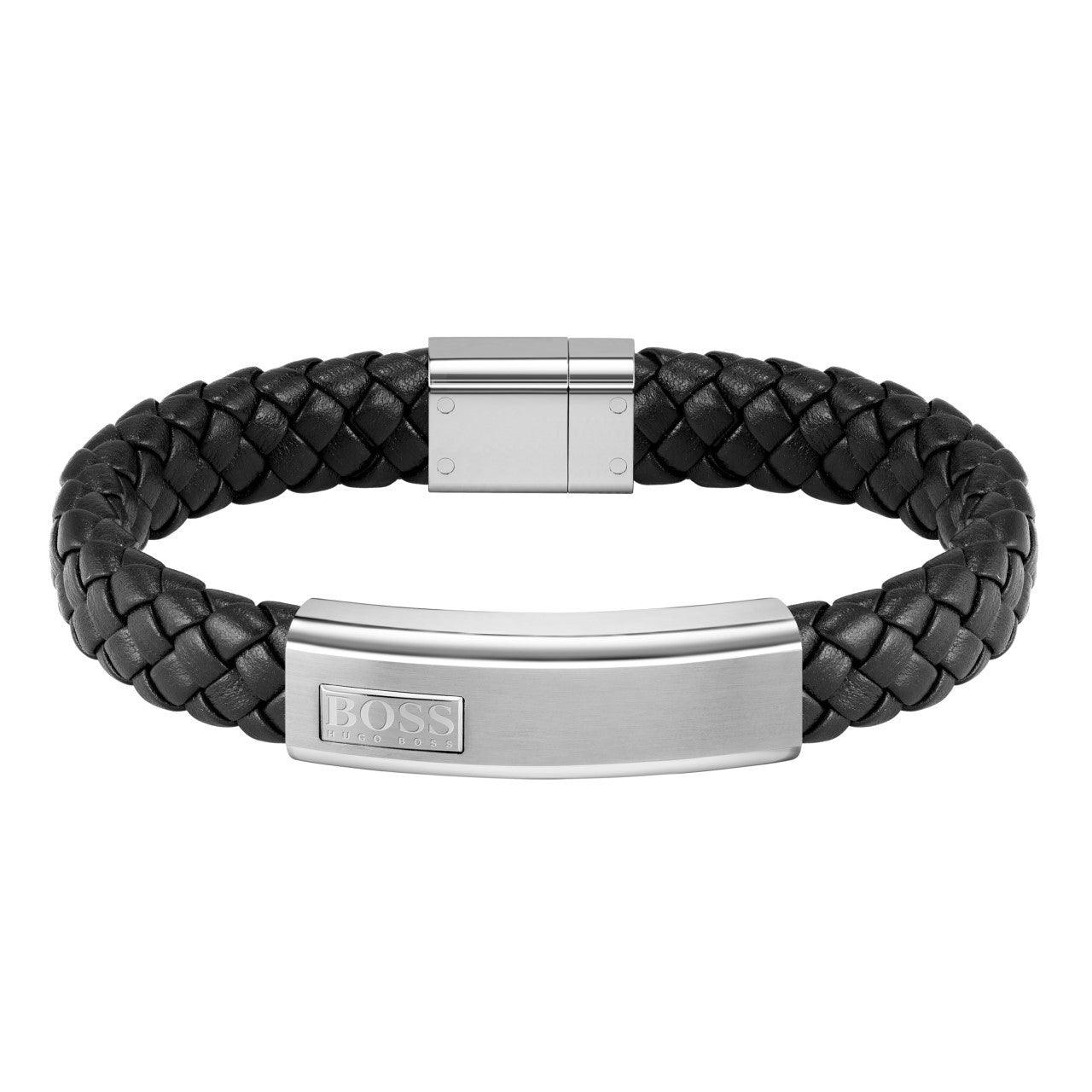 Boss on sale leather bracelet