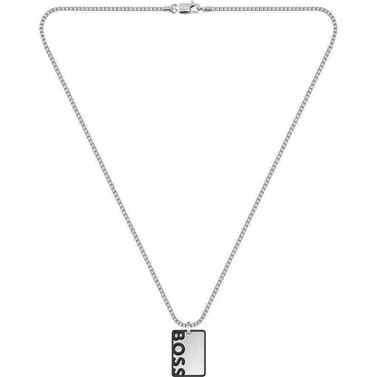 Hugo Boss Jewellery Men's Stainless Steel Reversible Dog Tag Necklace 1580302