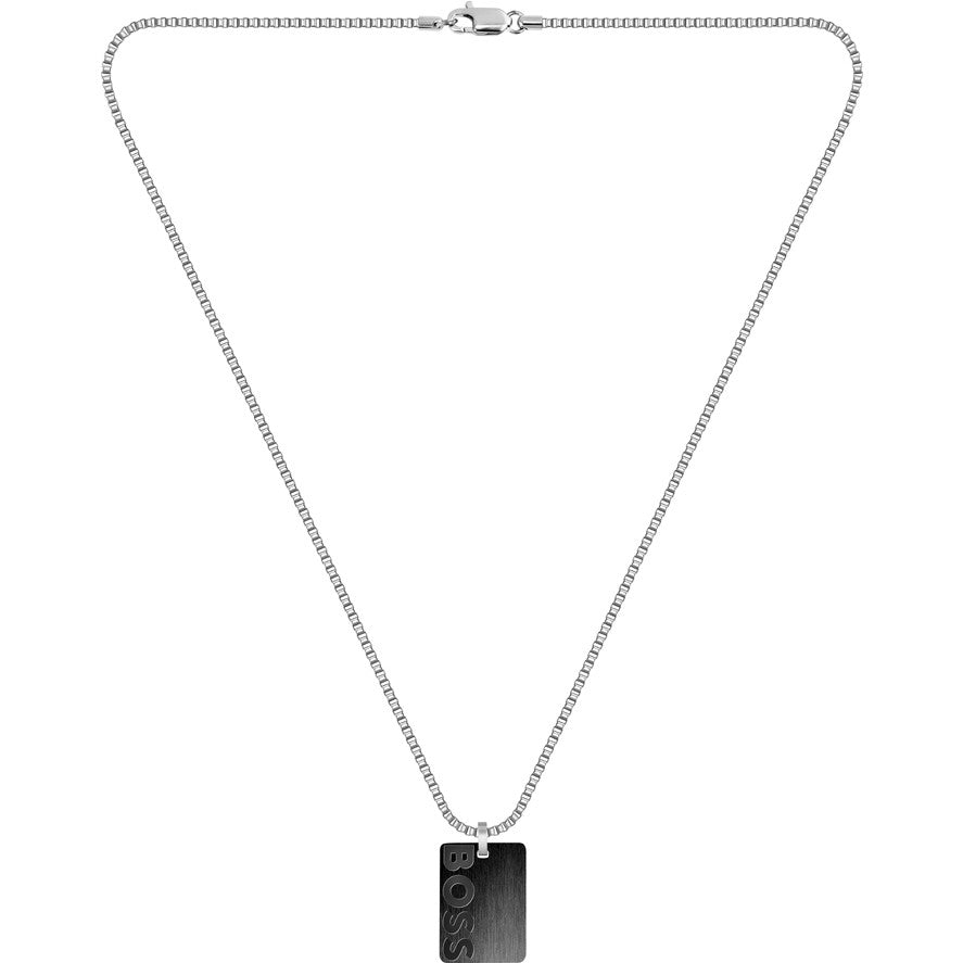 Hugo Boss Jewellery Men&#39;s Stainless Steel Reversible Dog Tag Necklace 1580302