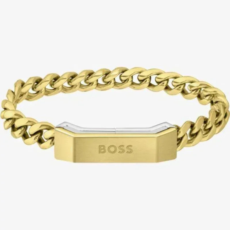 Hugo Chain Hugo Boss Jewelry Carter Mens Gold Plated Chain Bracelet 1580318M ...