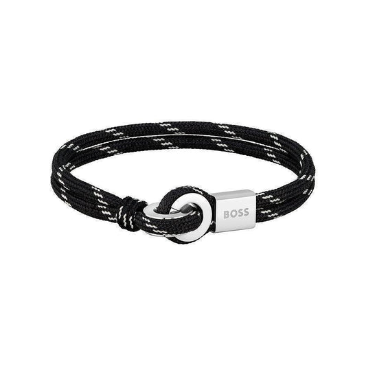 Hugo Boss Jewellery Men's Black Cord Bracelet 1580469M