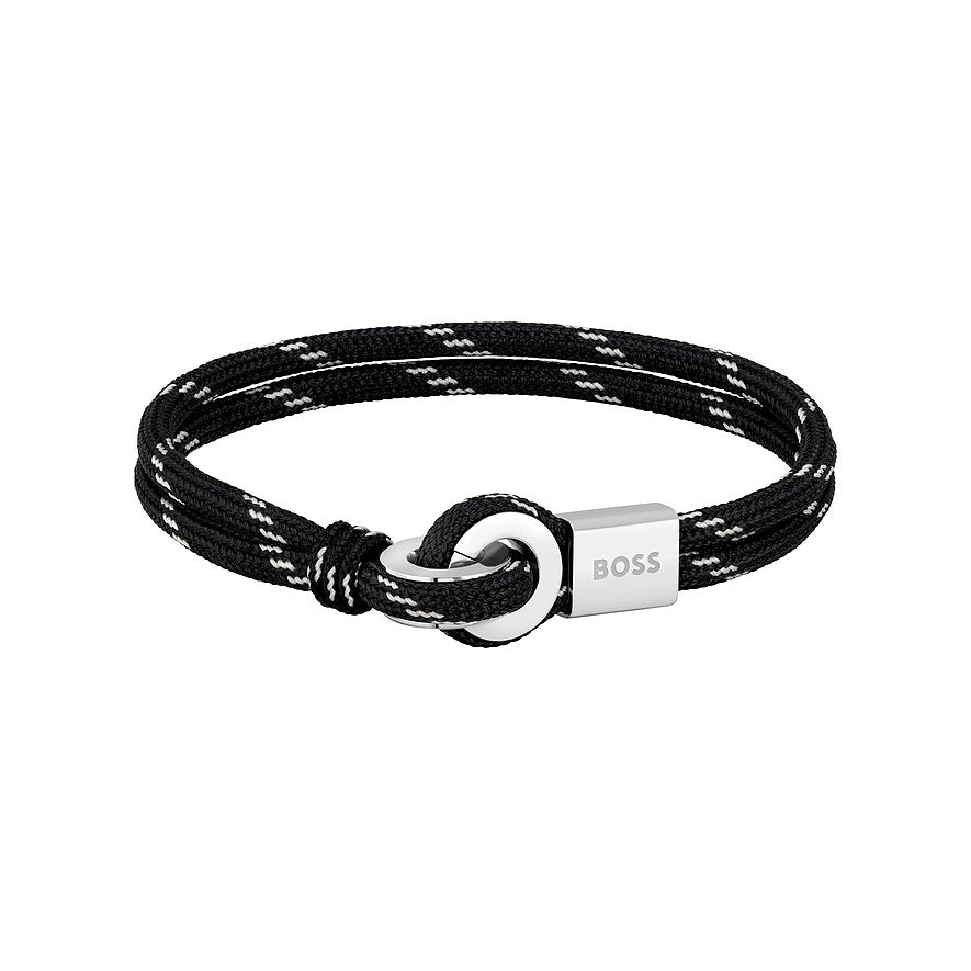 Mens leather clearance bracelet hugo boss