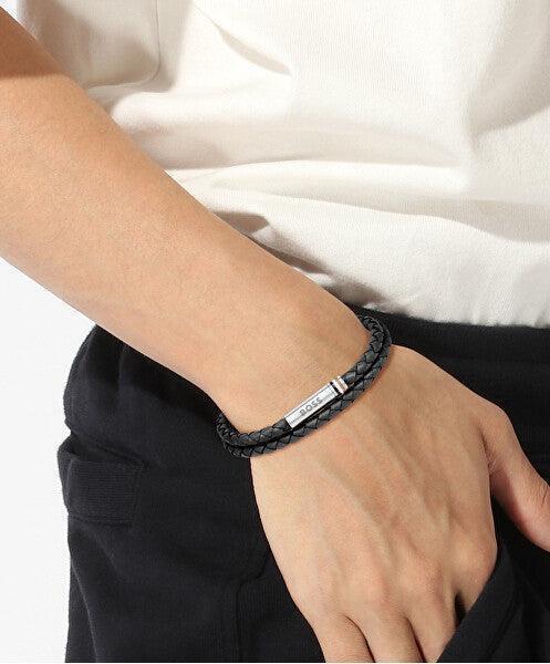 Hugo Boss Jewellery Men's Ares Black Braided Double Leather Bracelet 1580489M
