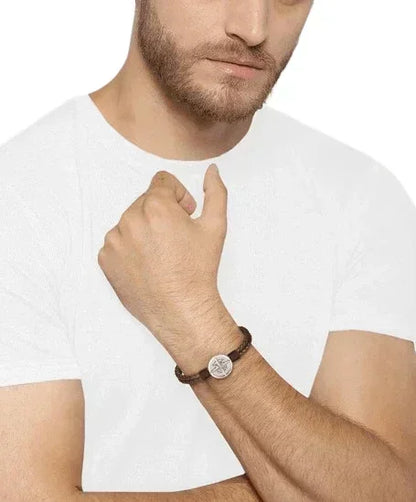 Hugo Boss Jewellery Brown Leather Men's bracelet 1580497M